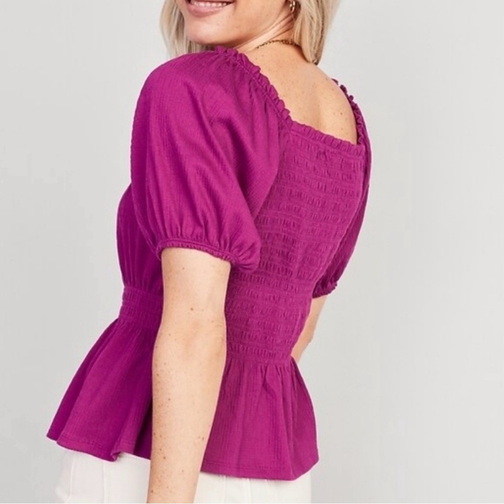 Old Navy Purple Smocked Blouse
